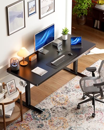 HUANUO Electric Standing Desk, 71 x 35 inch Large Height Adjustable Table, Powerful Brushless Motor, 4 Memory Preset, Sit Stand Up Desk