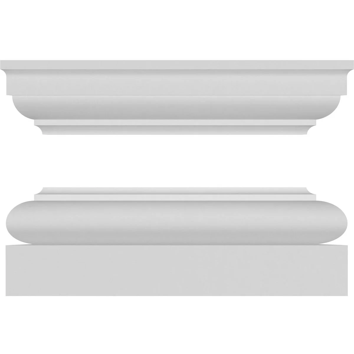 Ekena Millwork 8"W x 8'H Premium Square Non-Tapered Fluted PVC Endura-Craft Column Wrap Kit, Tuscan Capital & Base