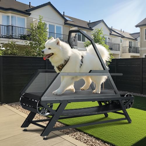 Dog Treadmill for Large Medium Dogs,Slatmill for Dogs with Pedometer and Brake,Treadmill for Dog for Daily Exercise and Fitness