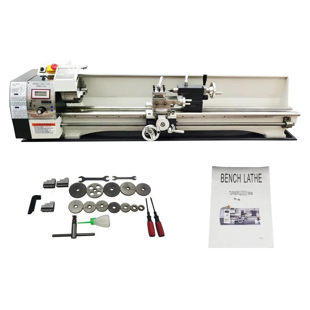 PreAsion High Precision Miniature Inch Precision Length Metal Bench Lathe 8"*39" WM210V 1100W - Curated Treasures Market