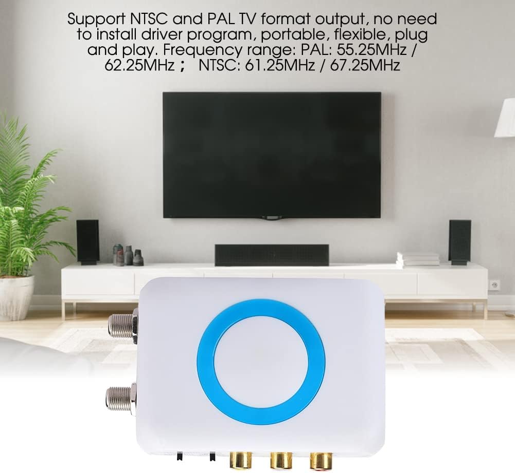 S erounder RCA to RF Modulator, Composite A/V to Coax/Coaxial Audio Video Converter Support PAL/NTSC Format Output Pack of 2