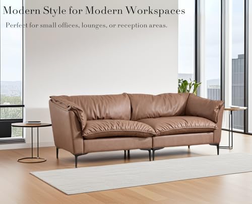 CIMOTA 80'' Faux Leather Loveseat Sofa for Living Room, Modern 2 Seater Small Cloud Couch for Bedroom/Small Space/Apartment