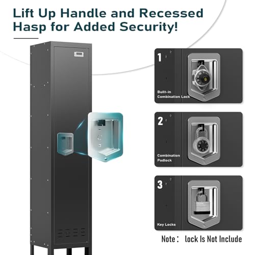 Metal Locker with 5 Doors,Lockers for Employees,66'' Steel Storage Locker for School,Gym, Office, Office,Garage