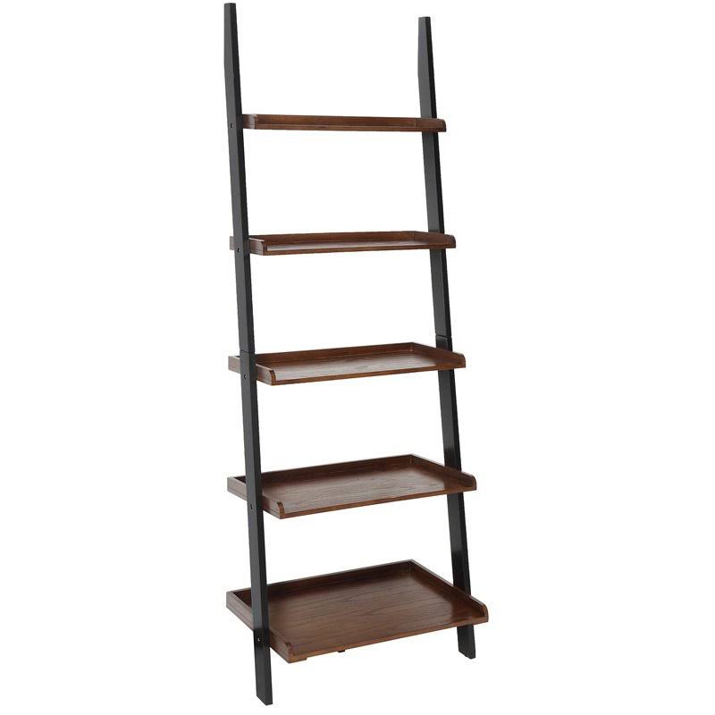 Convenience Concepts American Heritage Bookshelf Ladder, Dark Walnut/Black