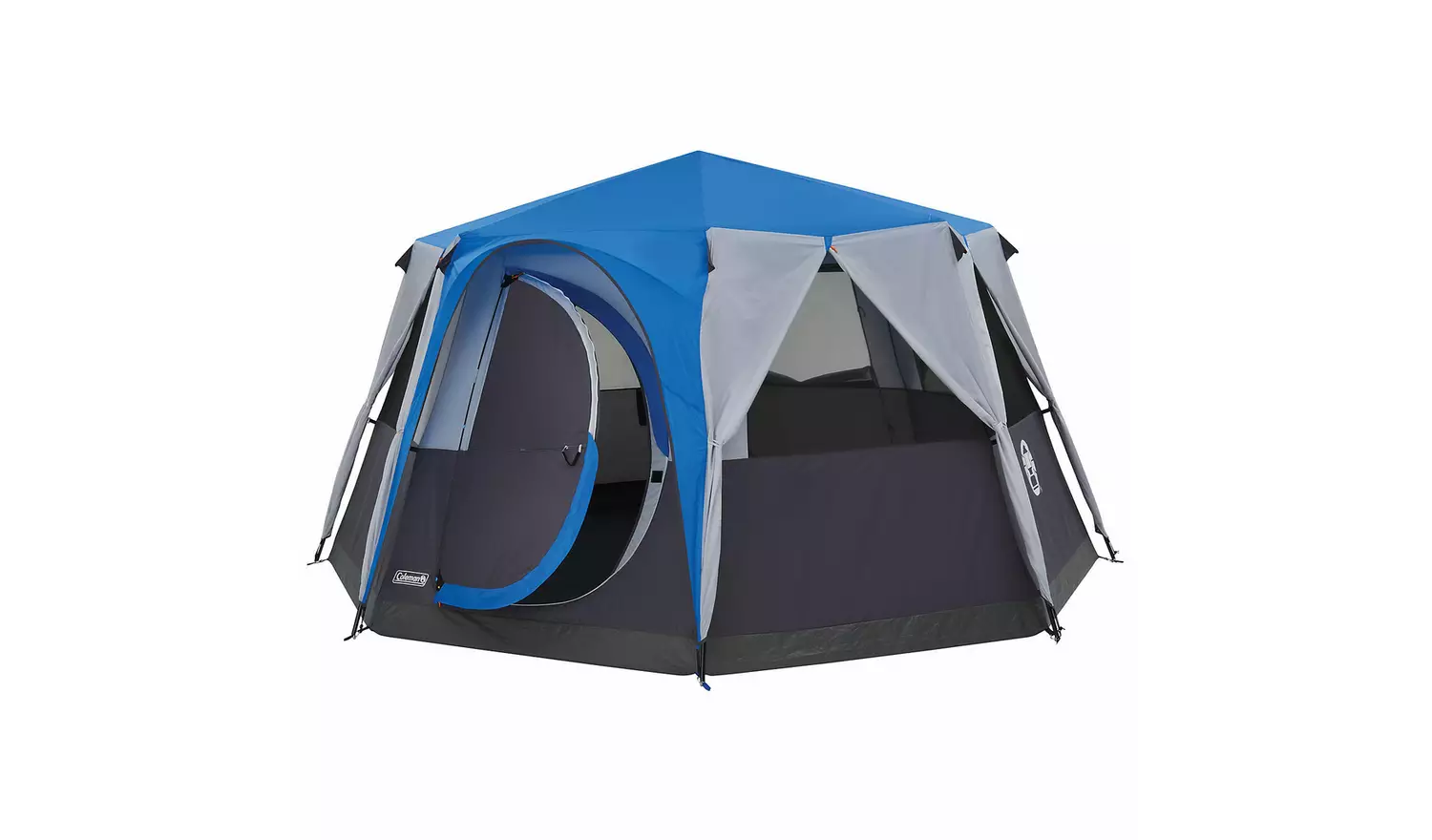 Coleman 8 Man 1 Room Octagon Dome Glamping Tent - Blue/White