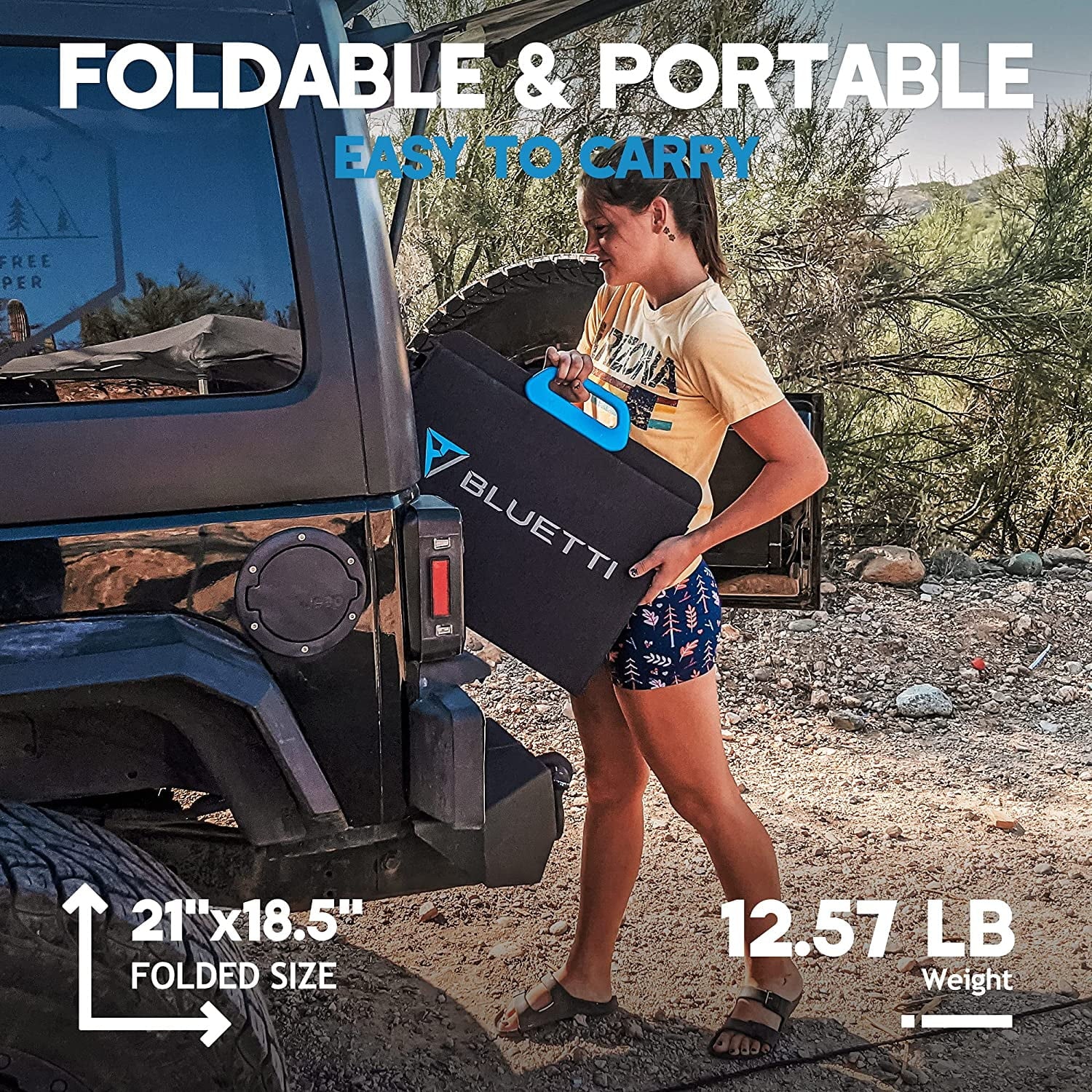 Bluetti Solar Panel 120W Foldable Portable Solar Power Supply,PV120 for AC200P/AC200MAX/EB70/EB55 Solar Generators,W/adjustable Kickstand