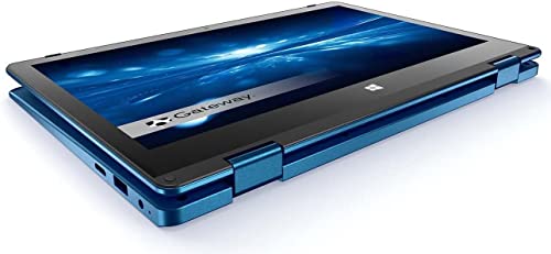 Gateway Newest Touchscreen 11.6 HD 2-in-1 Convertible Laptop in Blue Intel N4020 4GB RAM 64GB SSD Mini-HDMI Webcam Hugo Tech Mart Windows 11 S