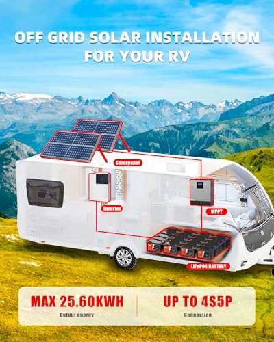 12V 100Ah LiFePO4 Battery, 12V Deep Cycle Rechargeable Lithium Iron Phosphate Rechargeable Battery with BMS perfect for Solar, Marine, RV