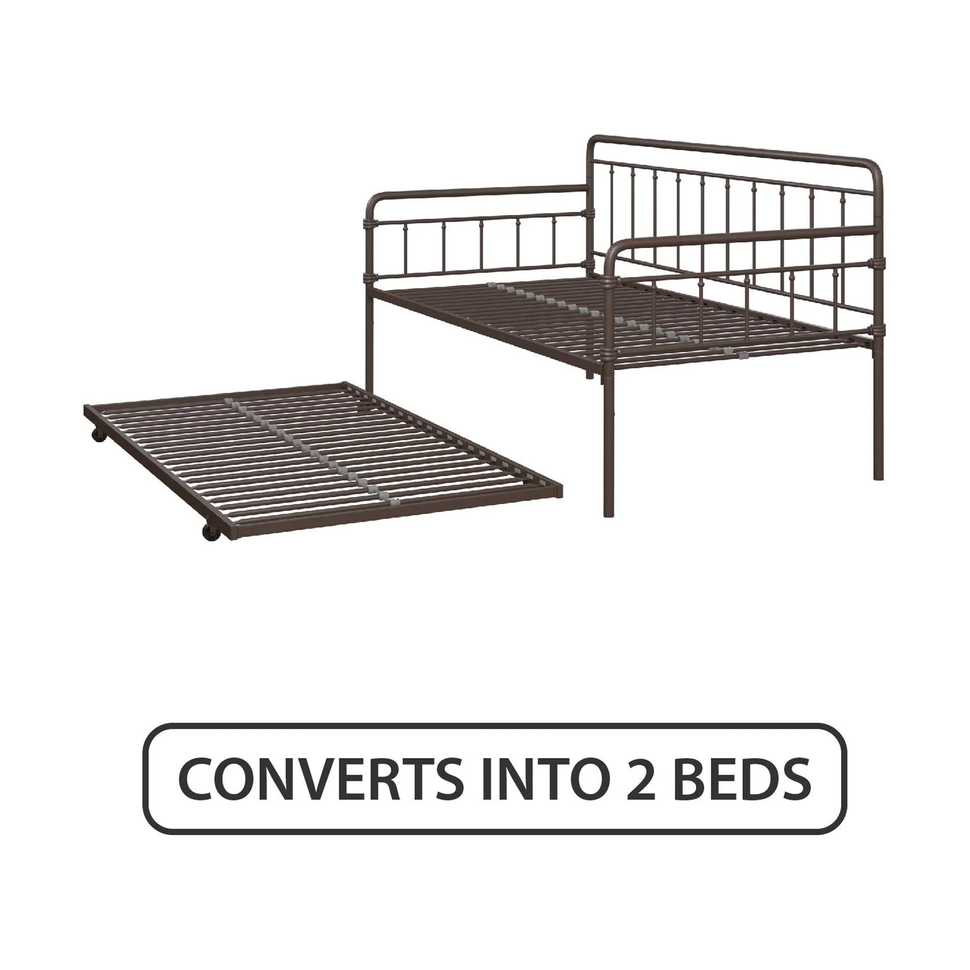 DHP Wallace Metal Daybed with Trundle, Twin, Bronze