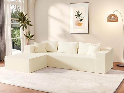 104" Sectional Couches for Living Room, Modular Sectional Sofa with Deep Seat, L-Shape Couch with Chaise, Cloud Couch for Living Room Bedroom