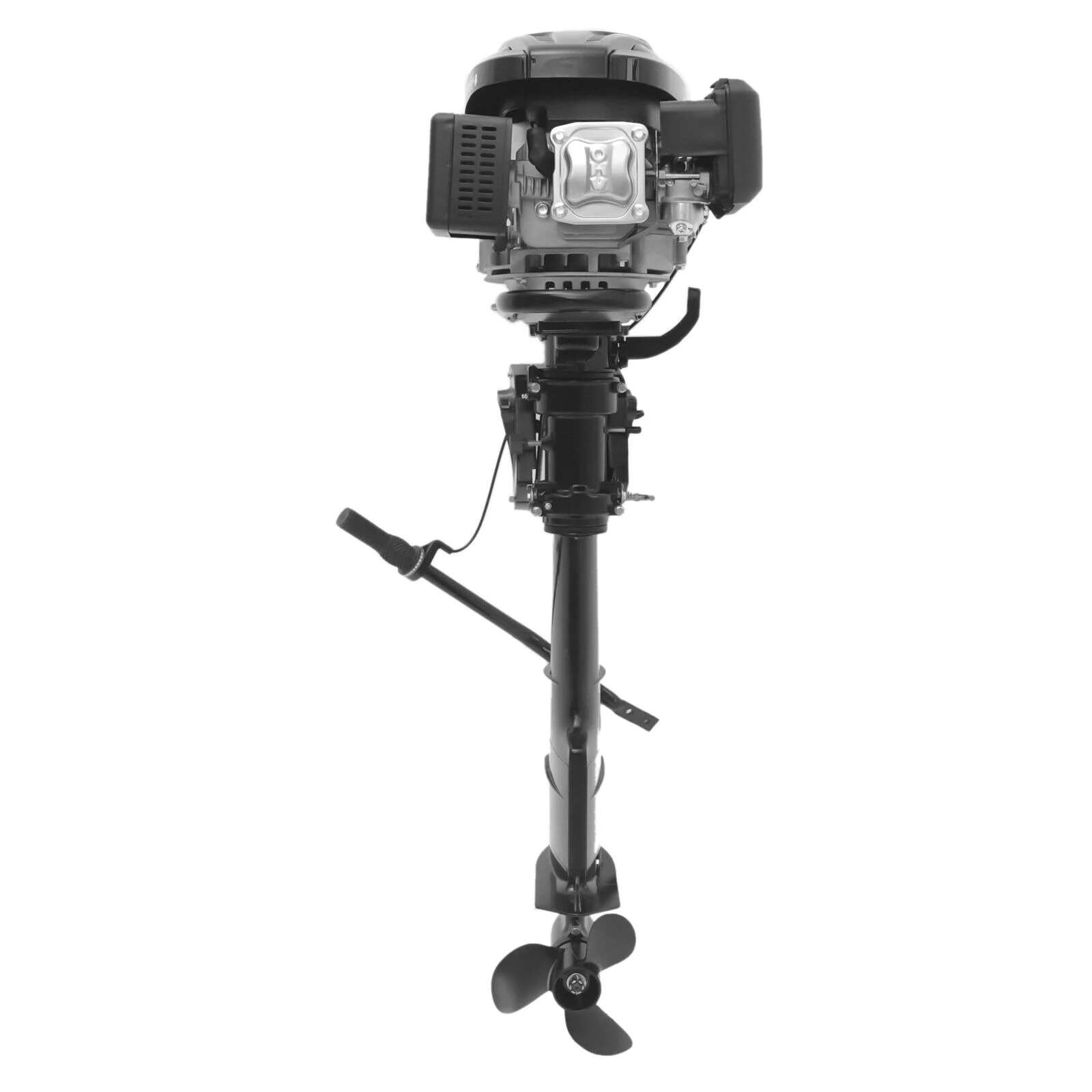 Miumaeov 4 Stroke 7.5HP Heavy Duty Outboard Motor 196CC Trolling Boat Engine Motor G-a-s-o-l-i-n-e Outboard Motor for Fishing Aquaculture Outdoor