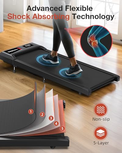 WELLFIT 10% Incline Walking Pad, 3HP 4MPH/7.6MPH 265/350 lb+ Capacity Treadmills for Home, Wide Running Area Treadmill with Mute Remote