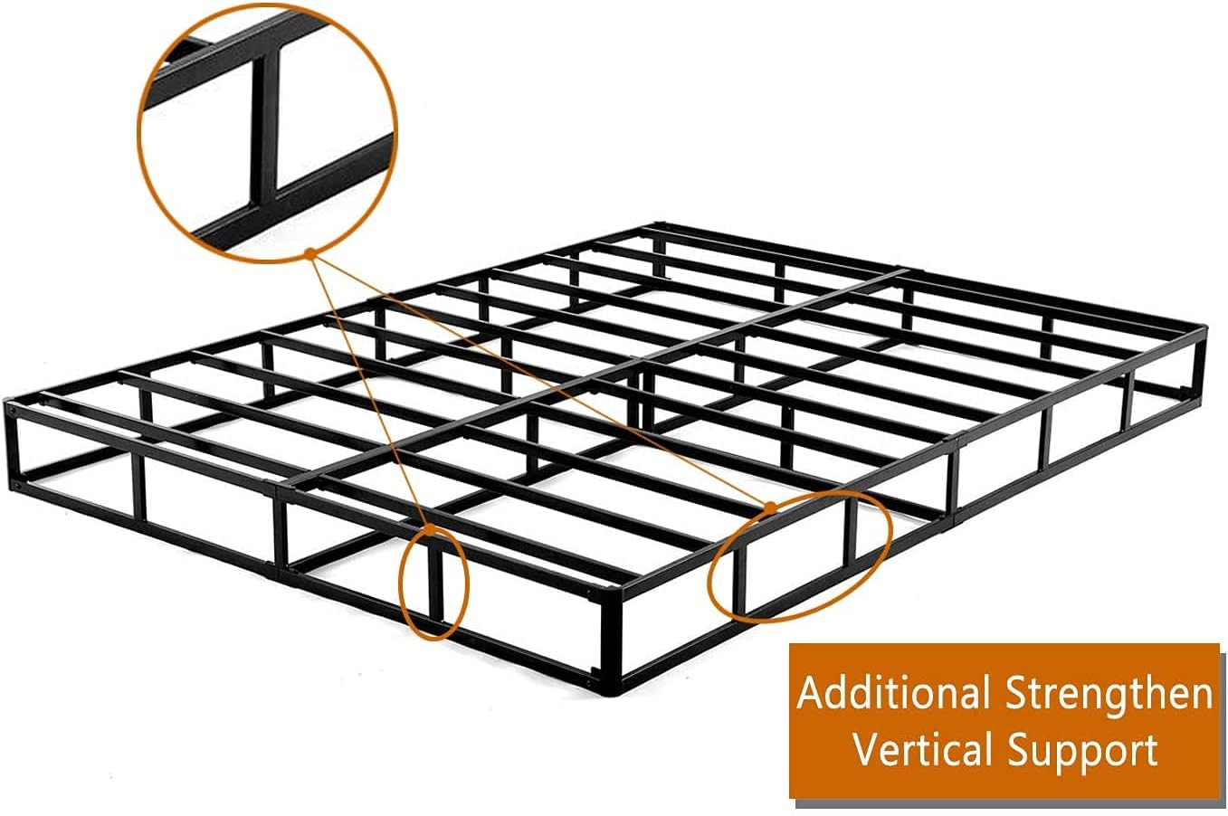 ZIYOO Cal King Box Spring 9 Inch High Profile Easy Assembly,Mattress Foundation/Heavy Duty Metal Steel Structure/Quiet Noise-Free Accessory