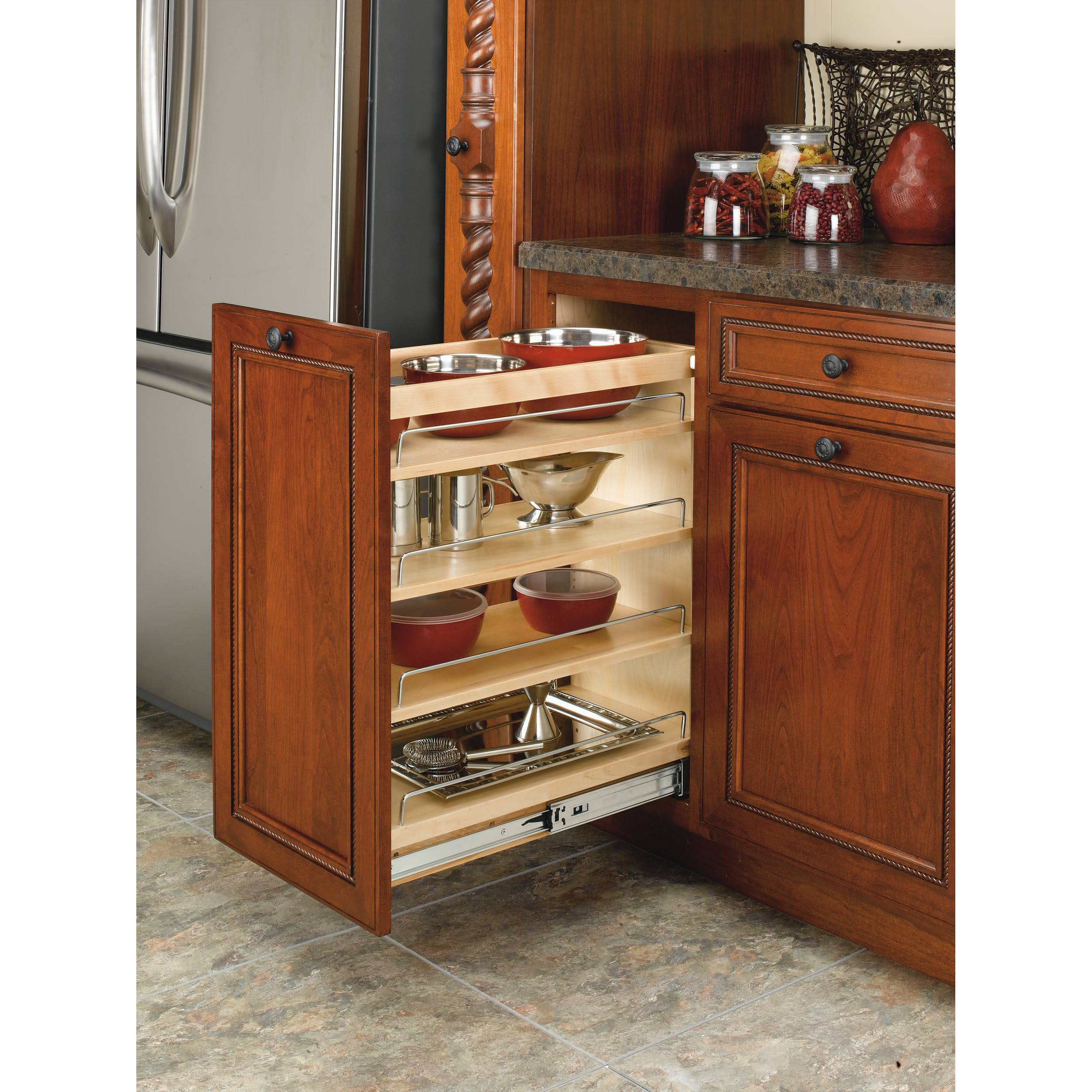 Rev-A-Shelf 8.5x22 Soft-Close Base Cabinet Organizer, Natural