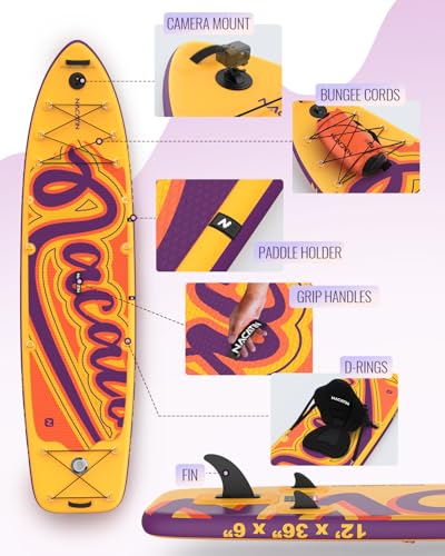 Inflatable Stand Up Paddle Board 12' with Kayak Seat & Dual Paddles &ndash