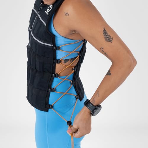 Hyperwear Hyper Vest ELITE Fully Adjustable Weight Vest - Stretch CORDURA&reg; Fabric Zipper Thin Steel Weights - Weighted Vests for Running