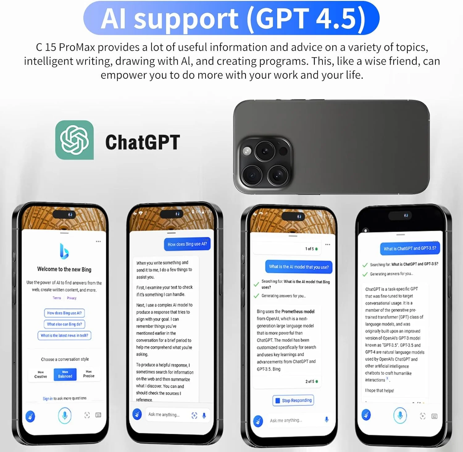 C15 Pro Max Smartphone 6.61in High-Definition Large Screen Smartphones Dual-SIM Phone 3000mAh Large-Capacity Battery Android Phone Unlocked Support