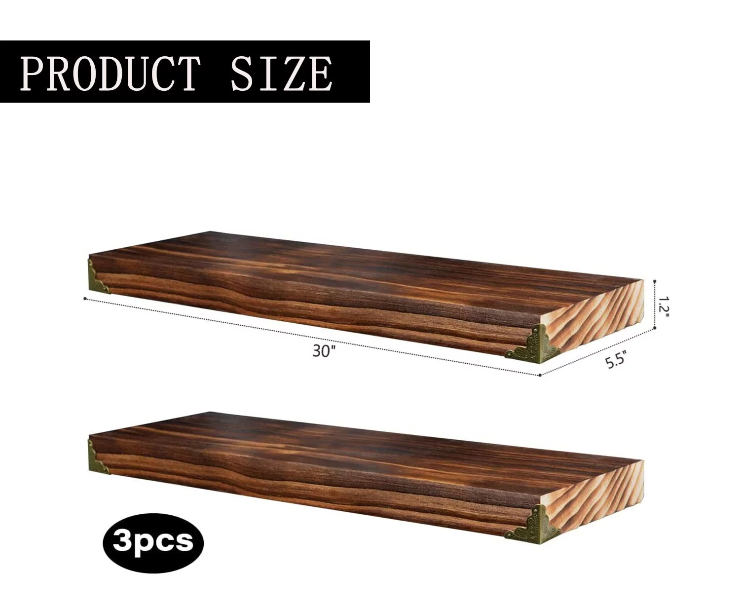 Natural Wood Floating Shelves Wall Mounted Farmhouse Wooden Shelf for Wall Decor Storage Rack Display Ledge Shelf Long Thick Wide Shelves Home Decor