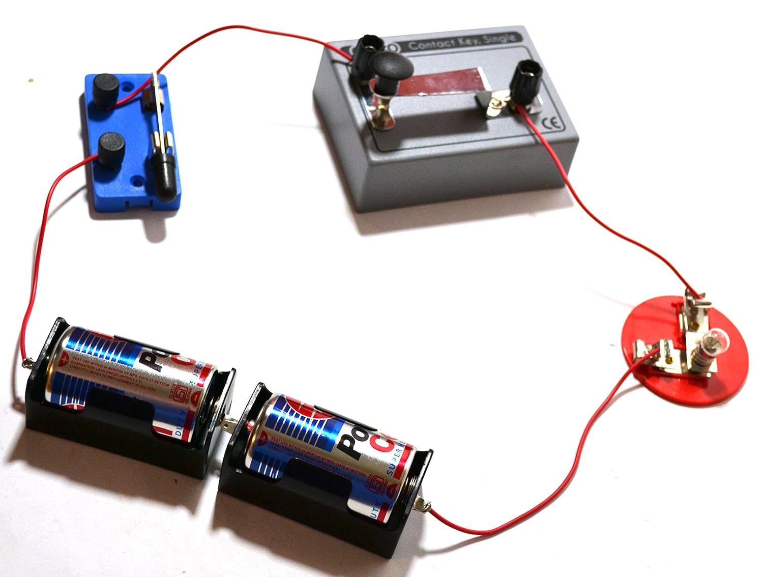 Morse Code Circuits Kit - Explore Electrical Circuits & Morse Code - Build Basic, Parallel & Series Circuits - Includes Contact Key, Batteries, Wire
