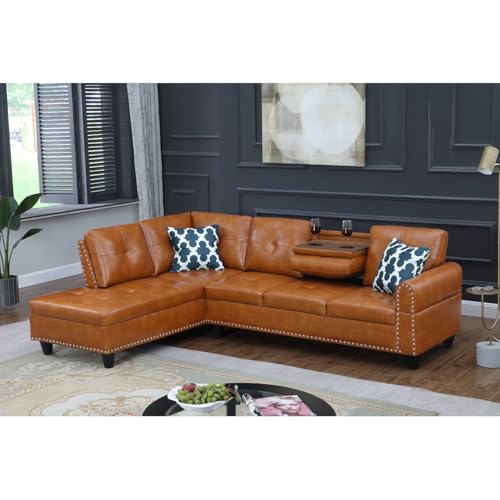 Devion Furniture Regis 4-in-1 Convertible L Shaped Couch with Pull Out Bed and Storage, Sectional Sleeper Sofa with Reversible Chaise for Living Room