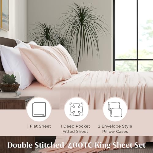 Luxury Bamboo Market | Queen Size Bed Sheet Set | 100% Viscose Made from Bamboo | Organically Grown | Ultra Soft | Cooling Sheets for Hot Sleepers |