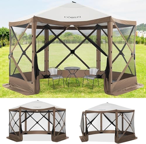 COBIZI 12x12ft Pop up Gazebo Screen Tent Screen House for Camping, Camping Outdoor Screened Gazebo, Canopy Tent
