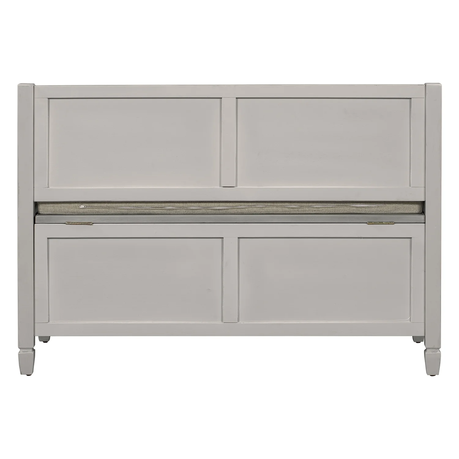 Churanty Rustic Solid Wood Entryway Storage Bench with Removable Cushion Shoe Bench for Living Room,Gray Wash