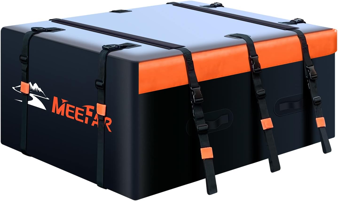 MeeFar Hitch Mount Cargo Carrier Bag Soft Shell 100% Waterproof 20 Cubic Feet (59 24 24) Include 8 Reinforced Straps for Truck Pickup All Vehicle