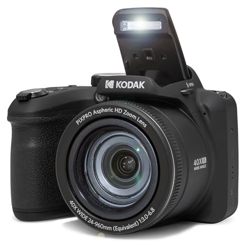 KODAK PIXPRO AZ405-BK 20MP Digital Camera 40X Optical Zoom 24mm Wide Angle Lens Optical Image Stabilization 1080P Full HD Video 3" LCD Vlogging