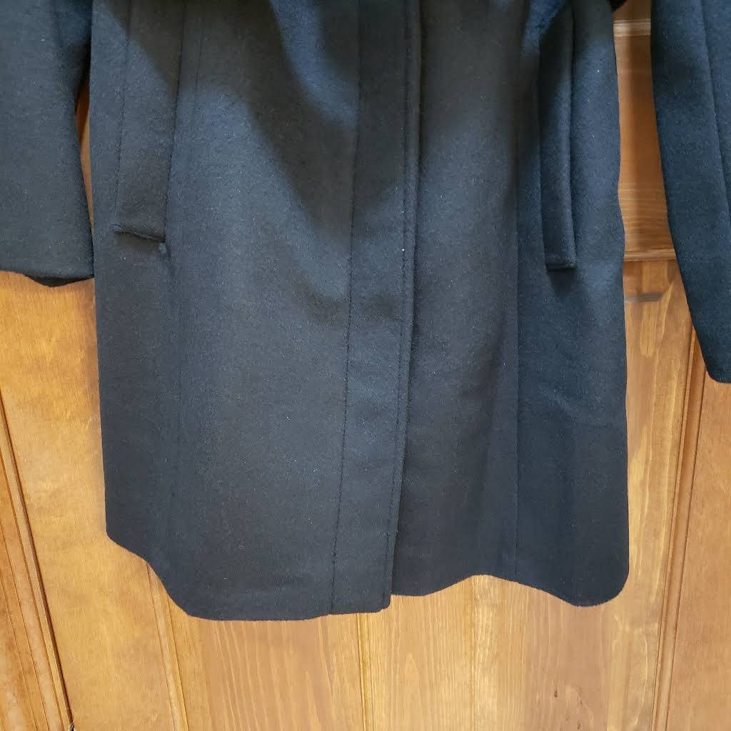 Cole Haan Wool Blend Zip Font Hooded Coat Black 10 at Hautelook