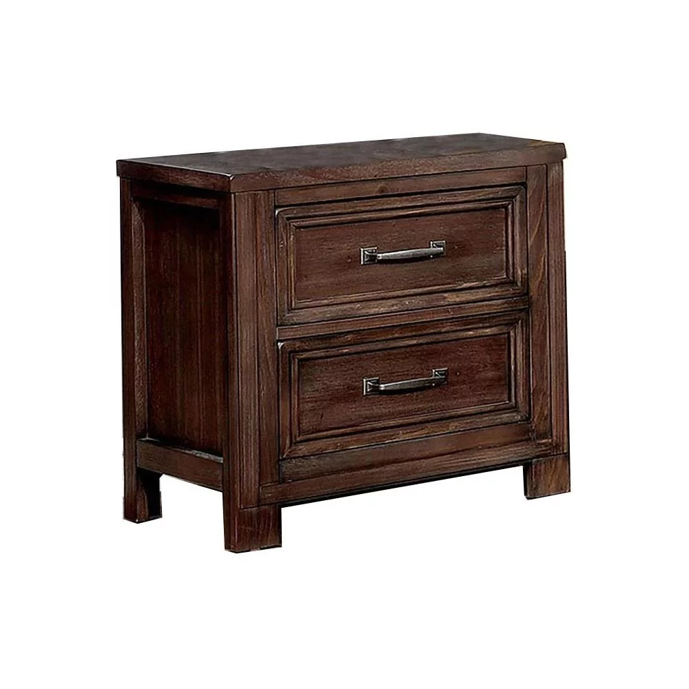 Transitional Dark Oak Solid Wood King Bedroom Set 5pcs FOA CM7365A Tywyn