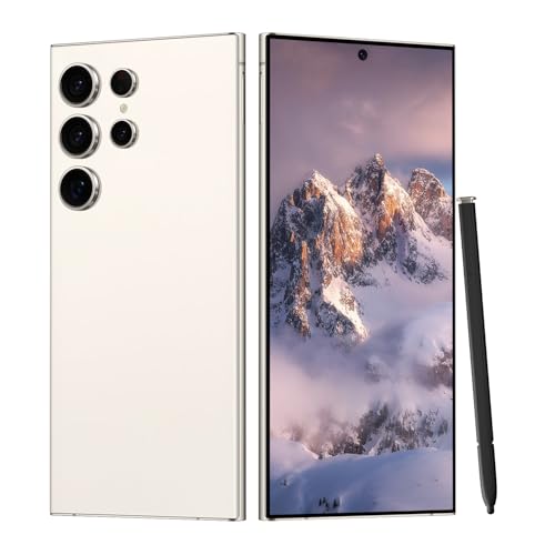 Unlocked Cell Phones C24 Ultra Smartphone Android 13 Phones 8GB+256GB/6.8" HD Screen/Dual SIM/108MP+48MP Camera/6800 mAh/Built-in Pen (Light Cyan)