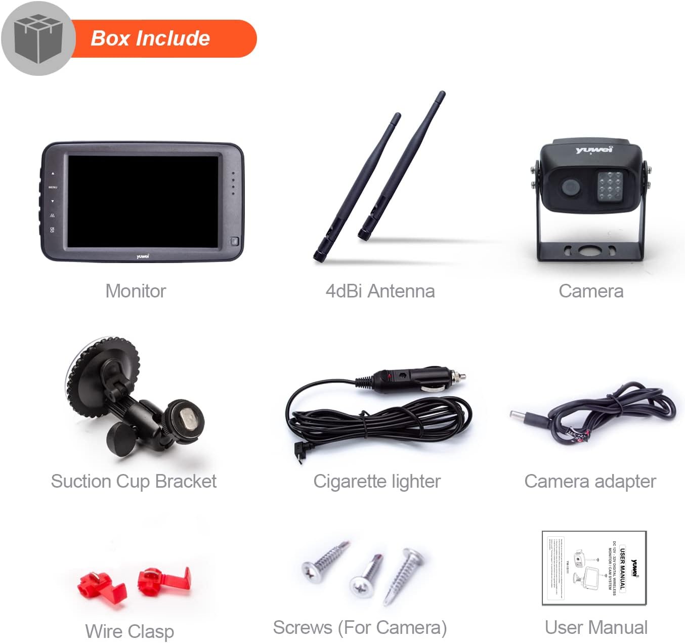 Wireless Backup Camera with 5 inch Split Screen, Ip69k Waterproof Wireless Rear View Camera with Night Vision