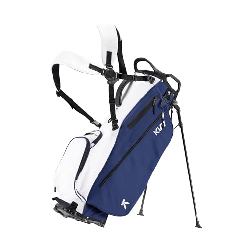 KVV Lightweight Golf Stand Bag with 7 Way Full-Length Dividers, 5 Zippered Pockets, Automatically Adjustable Dual Straps，Elegant Design