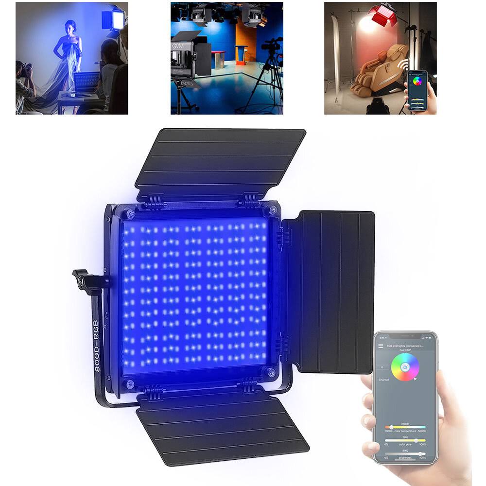 GVM RGB LED Video Lighting Kit, 800D Studio Video Lights with App Control, Video Lighting Kit for Youtube Photography Lighting,