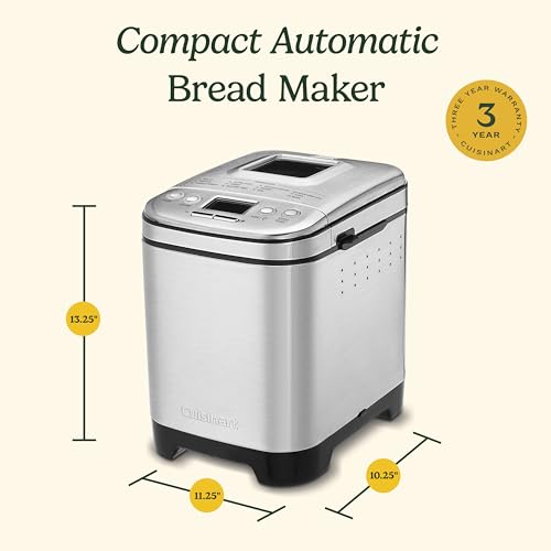 Cuisinart Convection Bread Maker Machine-16 Menu Options, 3 Loaf Sizes up to 2lbs, 3 Crust Colors-Includes Measuring Cup + Spoon & Kneading Hook