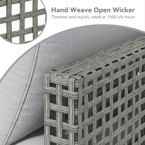 U-MAX 7 Piece Outdoor Patio Furniture Set, PE Rattan Outdoor Wicker Sectional Furniture Chair Set with Cushions and Tea Table