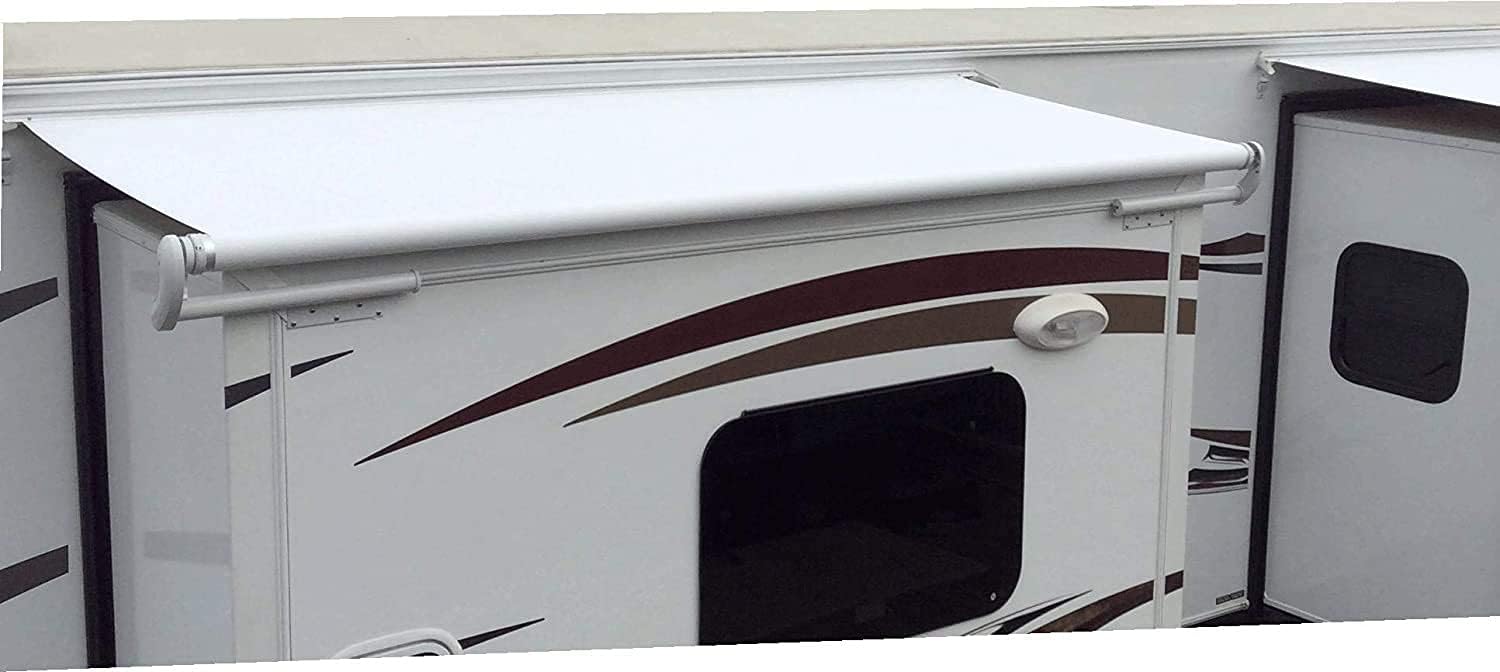 RV Slide Out Awning Fabric White 3 Year Warranty Choose Size (150)