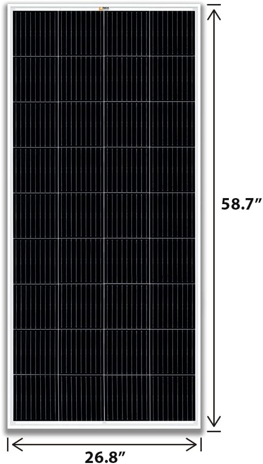 RICH SOLAR 200 Watt 12 Volt 9BB Cell Monocrystalline Solar Panel High Efficiency Solar Module for RV Trailer Camper Marine Off Grid