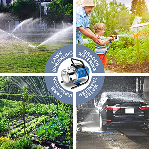 FOTING Shallow Well Pump with Pressure Tank, Irrigation Jet Pump, Automatic Water Booster System for Home Garden Lawn Farm