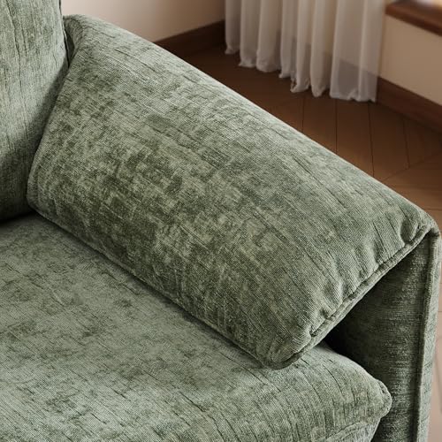 Oversized Accent Chair, 42 Inch Chenille Fabric Armchair, Comfy Single Sofa Chair with Padded Arms, Pocket Spring Cushion