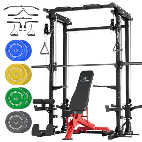 Major Fitness Drone3 Smith△ Machine – All-in-One Home Gym Squat Rack with Weight Bar