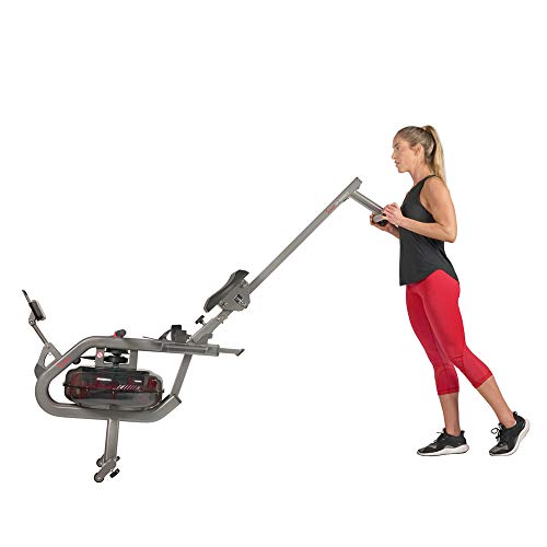 Sunny Health & Fitness Elite Water Rowing Machine with High Dynamic Resistance Vertical Tank