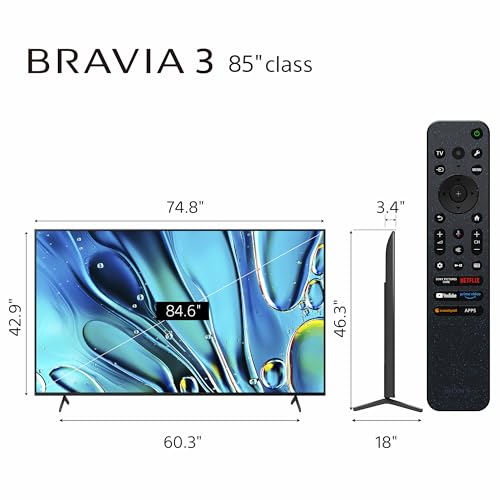 Sony 4K Ultra HD TV BRAVIA 3 LED Smart Google TV with Dolby Vision HDR and Exclusive Features for Playstation®5