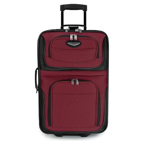 Travel Select Amsterdam 4-Piece Softside Expandable Luggage Set, Lightweight 2-Wheel Upright Suitcases, Travel Tote, Packing Cubes, Gray