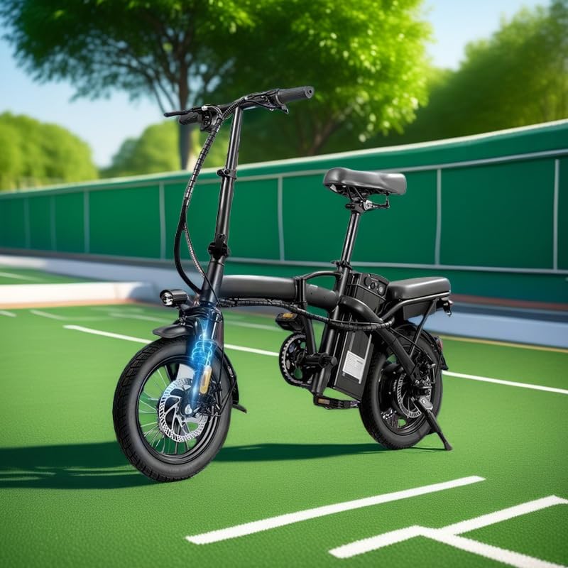 Electric Bike for Adults, Peak 500W Brushless Motor Folding, 48V12AH Removable Battery, 23MPH Ebike with 35 Miles Range & PAS Mode