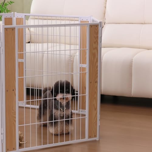 Heavy Duty Dog Playpen 32 Inch Height - Indoor Outdoor Pet Fence Enclosure for Medium and Small Dogs