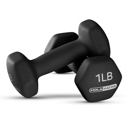 HolaHatha Neoprene Dumbbell Free Hand Weight Set with Rack, Ideal for Home Exercises to Gain Tone and Definition