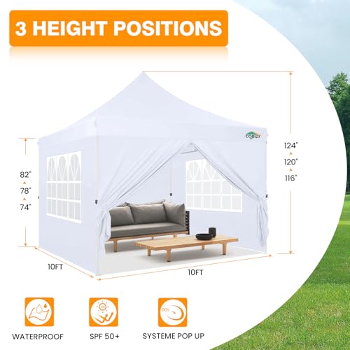 10x10 Pop Up Canopy Tent with 4 Sidewalls and Mesh Windows 2.0