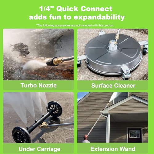 Electric Pressure Washer 4800 PSI 4.0 GPM Power Washers Electric Powered with with 33ft Pressure Hose, 4 Nozzle and Foam Cannon